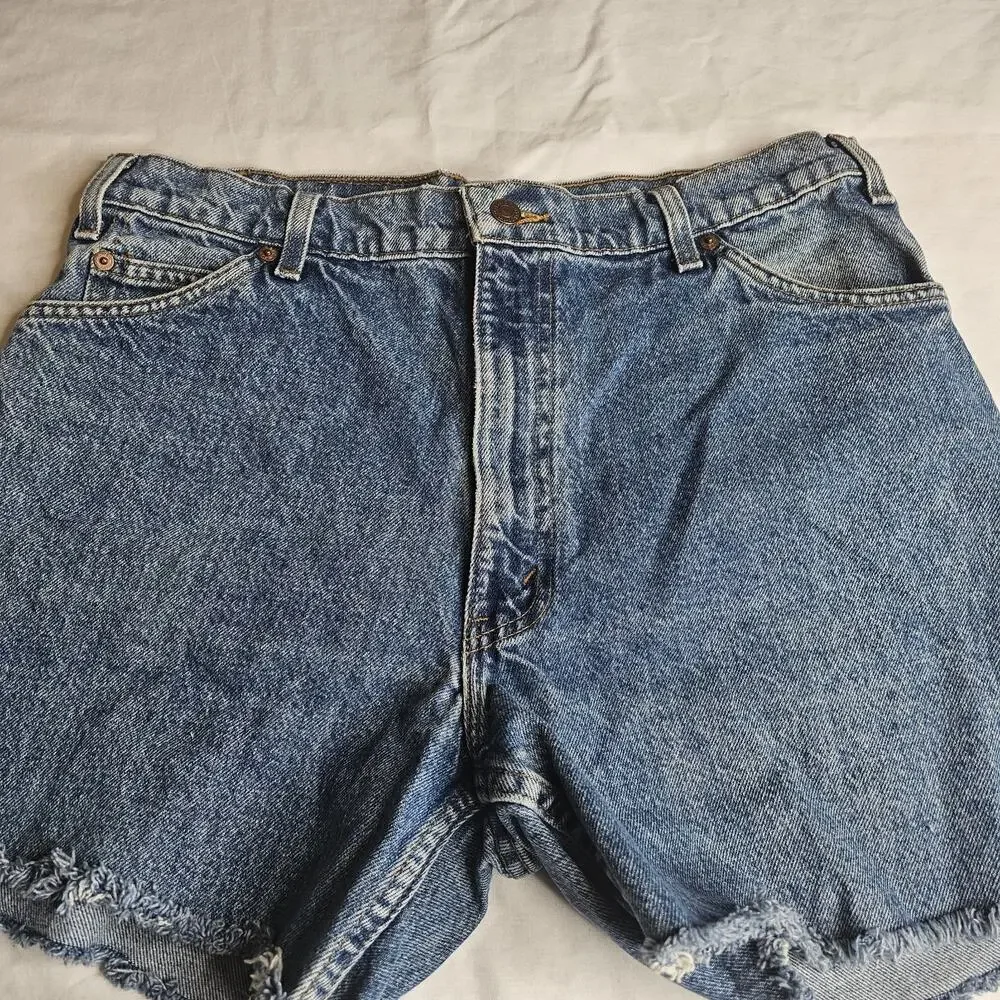 Vintage Levi’s 505 Orange Tab Jeans Cutoff Shorts Fit 36 90s Summer Festival